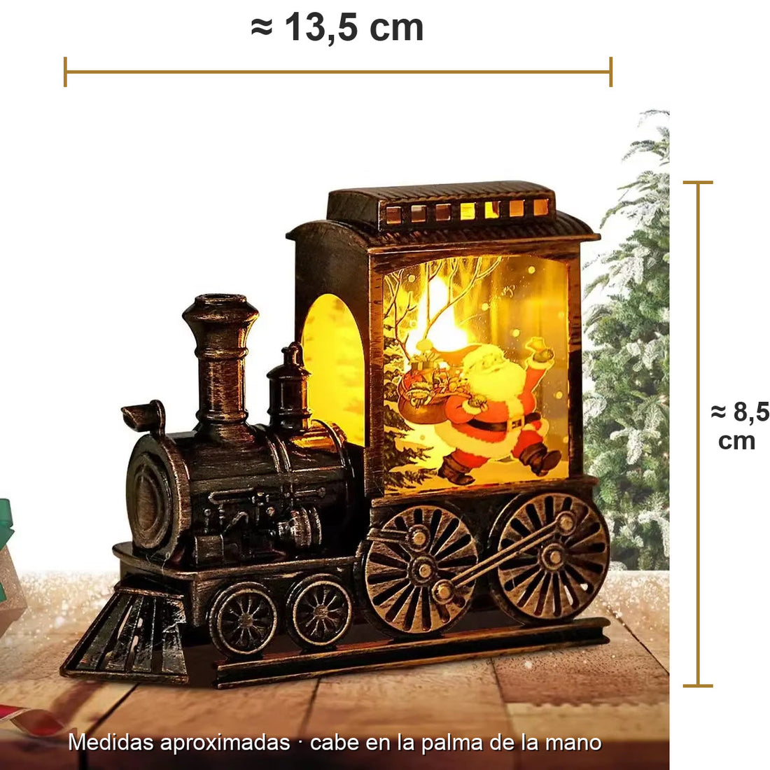 Dimensions du Train Magique : env. 13,5 cm de long et 8,5 cm de haut